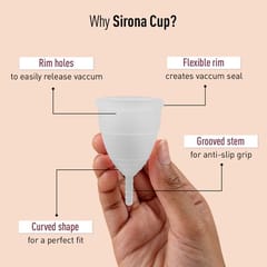 Sirona Reusable Menstrual Cup for Women - Small with Riberry Lubricant -50 ml