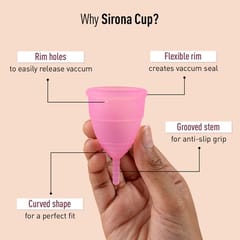 Sirona Reusable Menstrual Cup for Women - Medium with Riberry Lubricant -50 ml