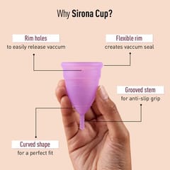 Sirona Reusable Menstrual Cup for Women - Large with Riberry Lubricant -50 ml