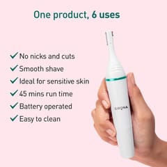 Sirona 6-in-1 Electric Trimmer for Women | For Eyebrows, Upper Lips, Chin, Peach Fuzz, Underarms & Bikini Area