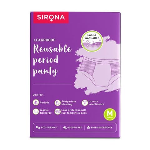 Sirona Reusable Period Panties for Women (M Size) | 360 Degree Coverage | Leak-proof Protection | Ultra Absorbent Layer