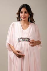 Kaftan Baby Pink Maternity Dress