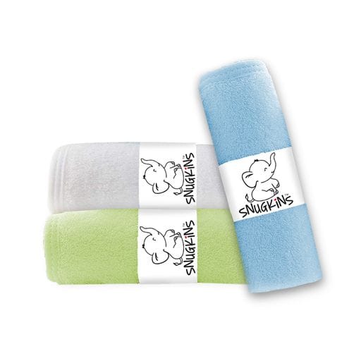 Snugkins - Bamboo Baby Washcloths - Soft Absorbant Organic Bamboo Towel - Newborn Bath Face & Body Towel - Natural Baby Wipes for Soft Skin - Baby Shower Gift Pack of 3 ( Size 10" x10") - Multicolor
