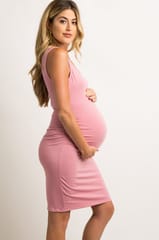 Pink maternity dress