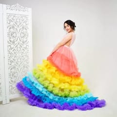 Rainbow dress, Pride dress, Photo shoot maxi dress