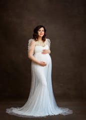 Plus Size Maternity Photography Dress with Pearl Deep V Perspective Cape bodycon or Bikini Cover Up