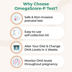 LifeCell At-Home Self-Collection OmegaScore-P for Pregnant Females| Tracks - Blood DHA Levels| At-Home Blood Collection Kit | Easy-to-Use, Convenient & Safe.