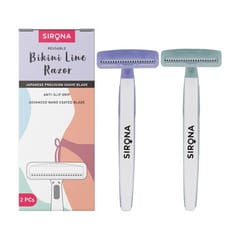 Sirona Reusable Bikini Hair Removal Razor for Women | Japanese precision shave | Nano-blade technology (Pack of 2)