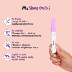 Sirona OvuRx Midstream Urine LH Ovulation Testing Kit | Pregnancy Planning | Rapid & Accurate Results in 5 mins| Pack of 5 Strips