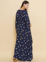 Mine4Nine Women's Navy Blue color Printed Maternity & Nursing Kaftaan Dress