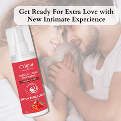 Vigini Intimate Strawberry Sexual Lubricant Personal Lube Water Based Gel for Long Lasting Sex Non-Sticky-50ml