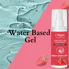 Vigini Intimate Strawberry Sexual Lubricant Personal Lube Water Based Gel for Long Lasting Sex Non-Sticky-50ml