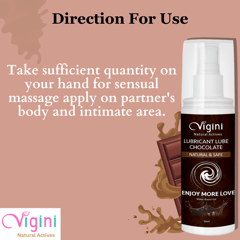 Vigini Intimate Chocolate Sexual Lubricant Personal Lube Water Based Gel for Long Lasting Sex Non-Sticky-50ml