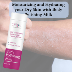 Vigini Body Skin Brightening Whitening Polishing Milk Lotion Kojic & Hyaluronic Acid Moisturizer-200ml