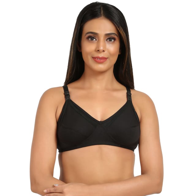 Mine4Nine mother care Non Padded Maternity Nursing Bra - Black color