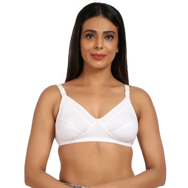 Mine4Nine mother care maternity feeding bra-non padded,non wired-White color