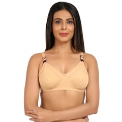 Mine4Nine mother care full coverage feeding bra-Non padded non wired- sandalwood color