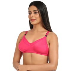 Mine4Nine Mother Care Cottonblend Maternity Bra-Non Padded Non Wired-Dark Pink