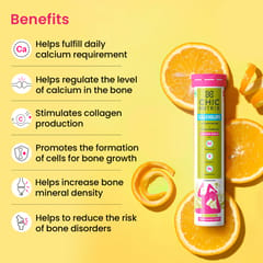 Chicnutrix Calciolife - Daily Calcium with Vitamin D3| Vegan tablets with Vit. K, Mg & Vit. C | Stronger Bones | Pack of 20 Orange Flavoured Effervescent Tablets