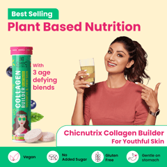 Chicnutrix Plant Based Collagen Builder, 20 Tablets, Blueberry Flavor