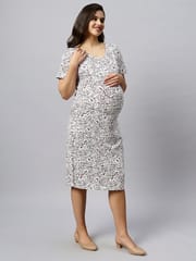 Tummy organic cotton T- shirt Maternity dress White