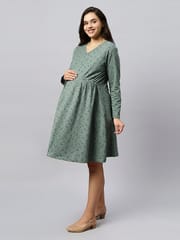 Tummy organic cotton - flared maternity dress