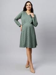 Tummy organic cotton - flared maternity dress