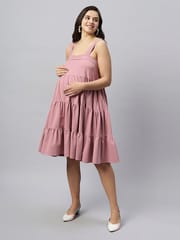 TUMMY- Organic cotton broad strap maternity dress