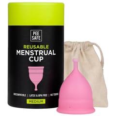 PEESAFE Menstrual Cups For Women | Medium Size With Pouch And Menstrual Cup Wash 100ml Combo