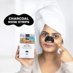 FURR Charcoal Blackhead Remover Nose Strips (Pack of 9) | Reduces Blackheads, Oil and Dirt | Aloevera and Tea Tree Infused