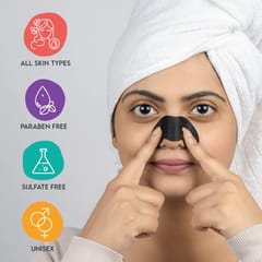 FURR Charcoal Blackhead Remover Nose Strips (Pack of 9) | Reduces Blackheads, Oil and Dirt | Aloevera and Tea Tree Infused