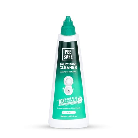 Pee Safe Toilet Bowl Cleaner - 500ml |10X Powerful Formulation|Biodegradable & Eco-friendly|Spotless Toilet In Minutes Remove 99.9% Germs|No Toxic Fumes, Non-Corrosive|Eliminates Odor|Minty fregrence