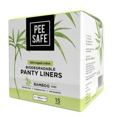 PEESAFE Organic Cotton, Biodegradable Panty Liners | Panty Liner For Women | Fragrence Free | (Pack of 15)