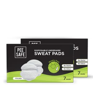 PEESAFE Sweat Pads for underarm Women & Men Folded | Prevents Stains | Absorbs Sweat & Unpleasant Odour | Breathable And Deodorizing | For Men & Women | Pack Of 14 Pairs ( 28 Units)
