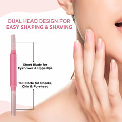 FURR Face & Eyebrow Razor for Women Facial Hair with Dual Blade Head 3N | German Blades | Easy Shaping and Shaving | Reusable Up To 5 Times | Durable and Rust Free Blades