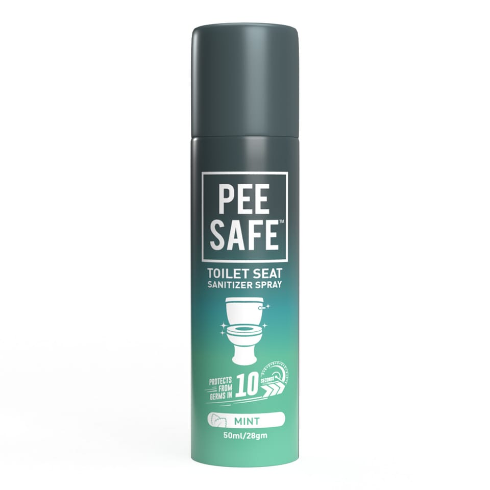 PEESAFE Toilet Seat Sanitizer Spray 50 Ml Mint - Pack Of 1 | Reduces The Risk Of UTI & Other Infections | Protects From 99.9% Germs & Travel Friendly | Anti Odour, Deodorizer