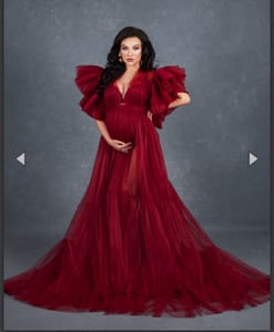 Maternity gown Red gown with inner