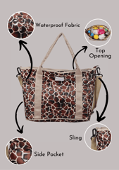 Charismomic Wild Cat Printed Tote Diaper Bag