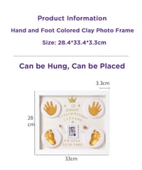 Charismomic Baby Clay Handprint & Footprint Wooden Frame with LED Light Safe and Non-Toxic Clay | New Born Gift | 1ST Birthday Gift | Baby Shower Gift (White)