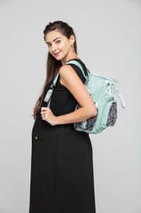 Charismomic Being Boho on Pastel Teal Printed Diaper Backpack