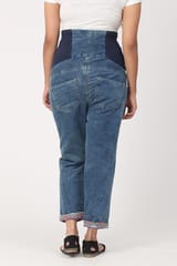 Charismomic Ankle Length Straight Maternity Jeans - Blue