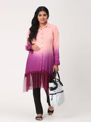 Charismomic Ombre Boyfriend Shirt- Pink