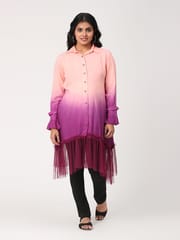 Charismomic Ombre Boyfriend Shirt- Pink