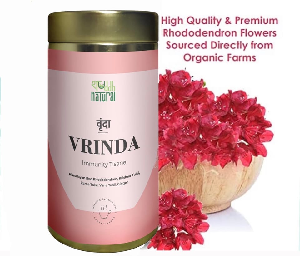 Cold Cough Relief Tea | Improves Digestion I Caffeine Free I 40 Cups I Vrinda I Floral Tisane