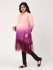 Charismomic Ombre Boyfriend Shirt- Pink