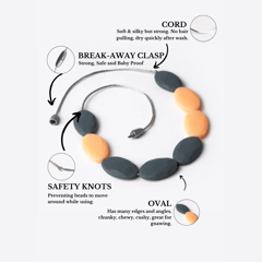 Charismomic Orange and Coal Teething Jewelry - For Moms to Wear