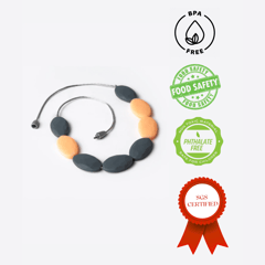 Charismomic Orange and Coal Teething Jewelry - For Moms to Wear