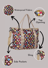 Charismomic Multicolor Four Clover Diaper Tote Bag