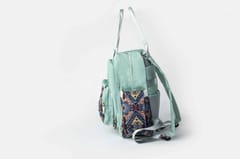 Charismomic Being Boho on Pastel Teal Printed Diaper Backpack